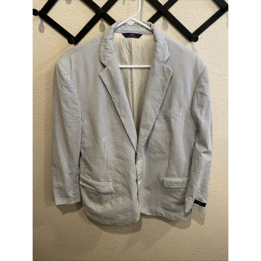 Brooks Brothers Madison Fit 346 Seer Sucker Blazer Size 44R